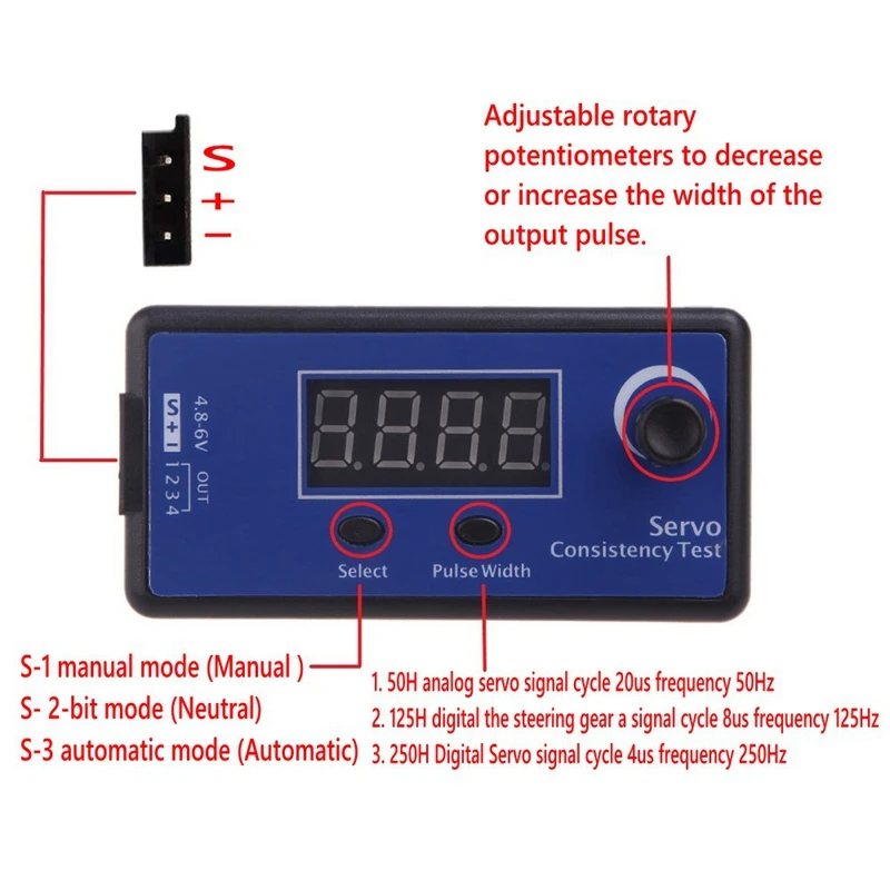 DC Mini 3 Modes Digital Servo/ESC Consistency Tester Steering Gear Measurement For RC Helicopter Airplane Car Tool