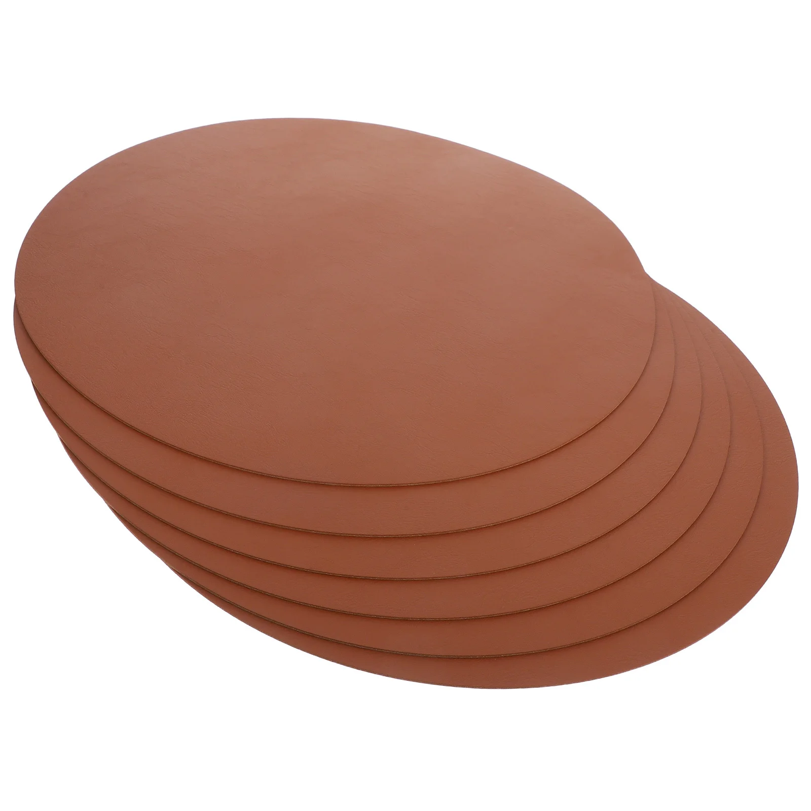 

6Pcs PU Placemats Set Round Washable Heat Resistant Decorative Table Mats for Dining Table Place Mat PU Placemat