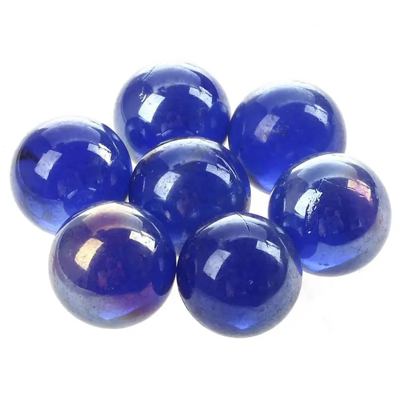 ABKS-50 Pcs Marbles 16Mm Glass Marbles Knicker Glass Balls Decoration Dark Blue