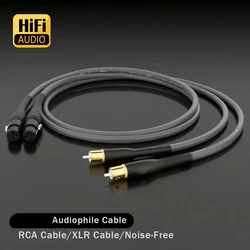 Pair 3pin XLR cable XLR TO 2RCA Audio Cable OCC Copper Single Line Wire Audio RCA Interconnect Cable HiFi Single Wire