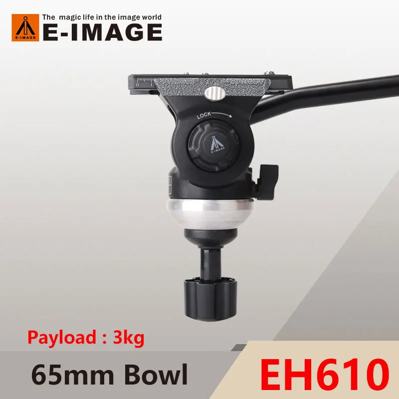 E-IMAGE 710A GH05 GH08 EH610 GH06 GH10 GH03 Plus Camera Fluid Head With 65mm 75mm 100mm Bowl