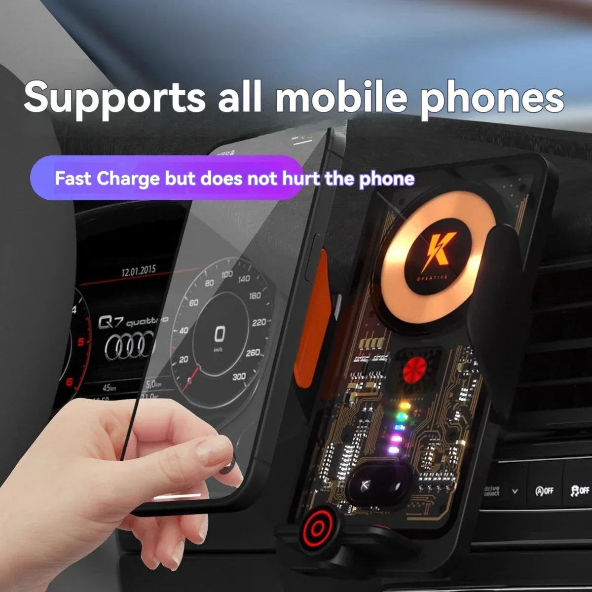 

Car Wireless Charging Mobile Phone Stand Transparent Fast Navigation Stand