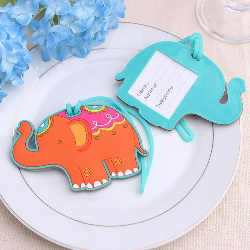 10pcs Lucky Elephant Luggage Tag Soft Rubber Baggage Tag Clips Perfect For Wedding ,Bridal Showers, Travel or Business Trip