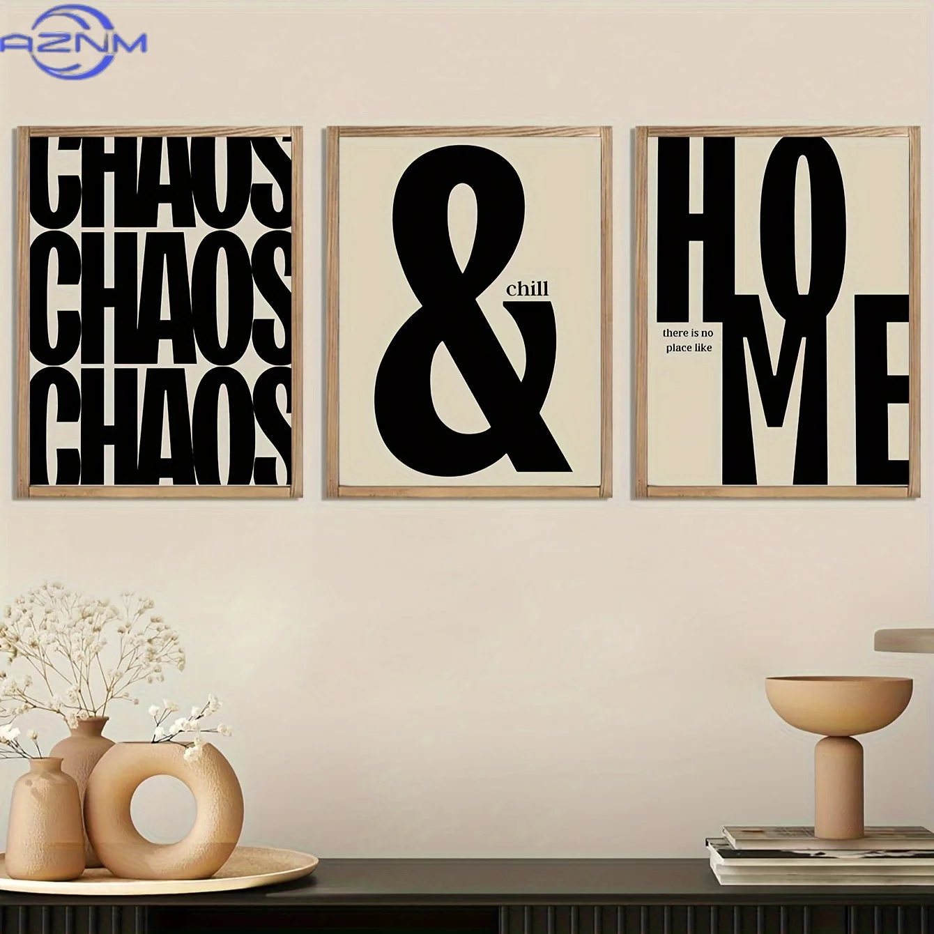 2D Flat/3pcs/Retro Style Black And Beige Quote Home/Textured Monochrome Poster/Typography Canvas Painting/No Frame