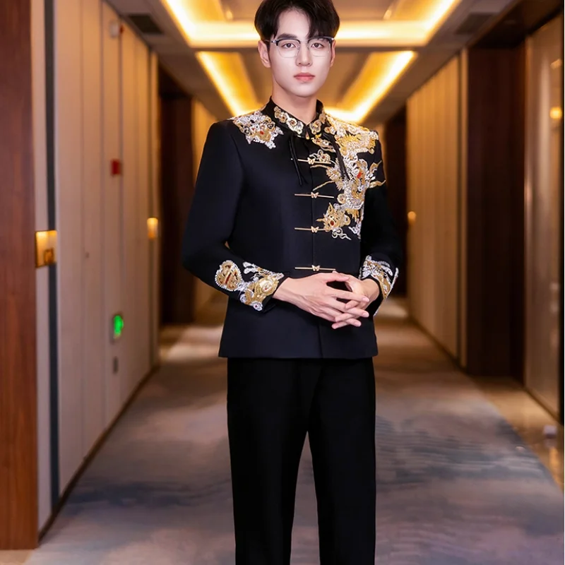 

Мужское шоу-платье в китайском стиле, свадебное платье жениха