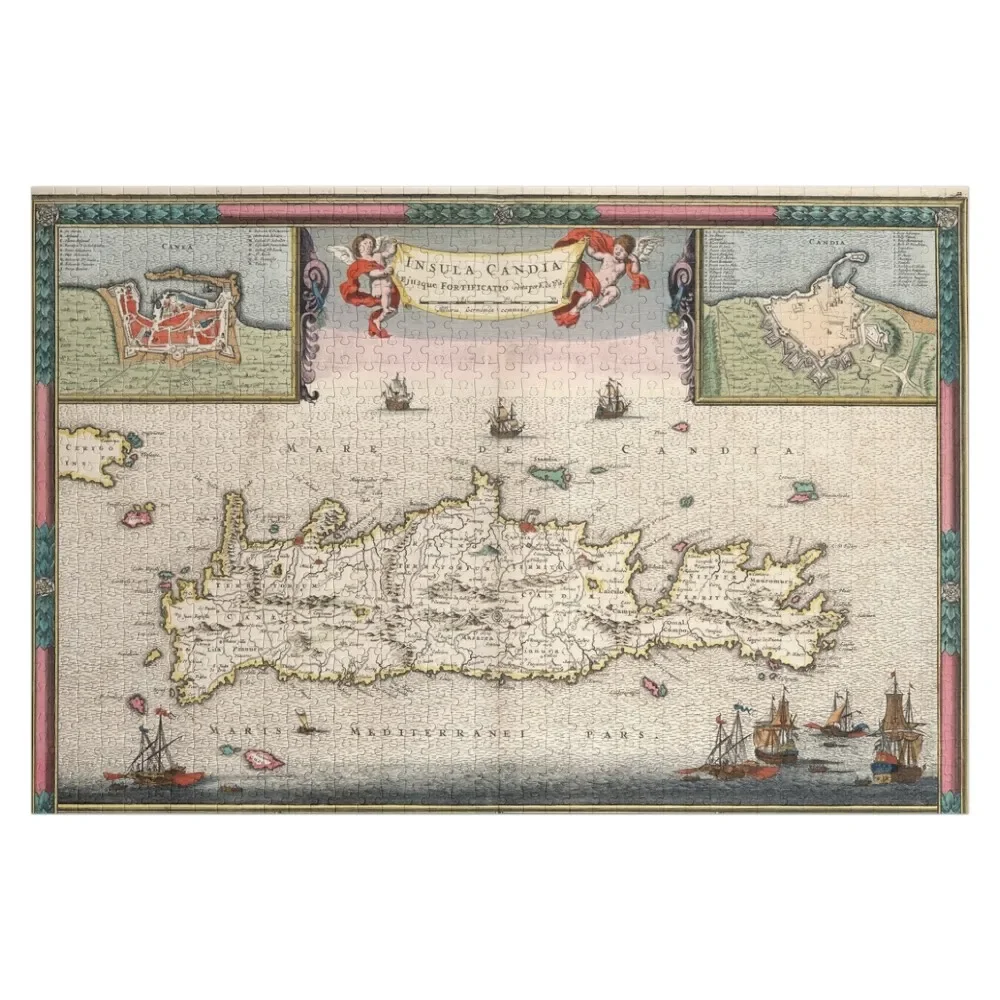 

Карта острова Crete, 1682 от Frederik de Wit, пазл, диорама, аксессуары для детей, пазл для взрослых