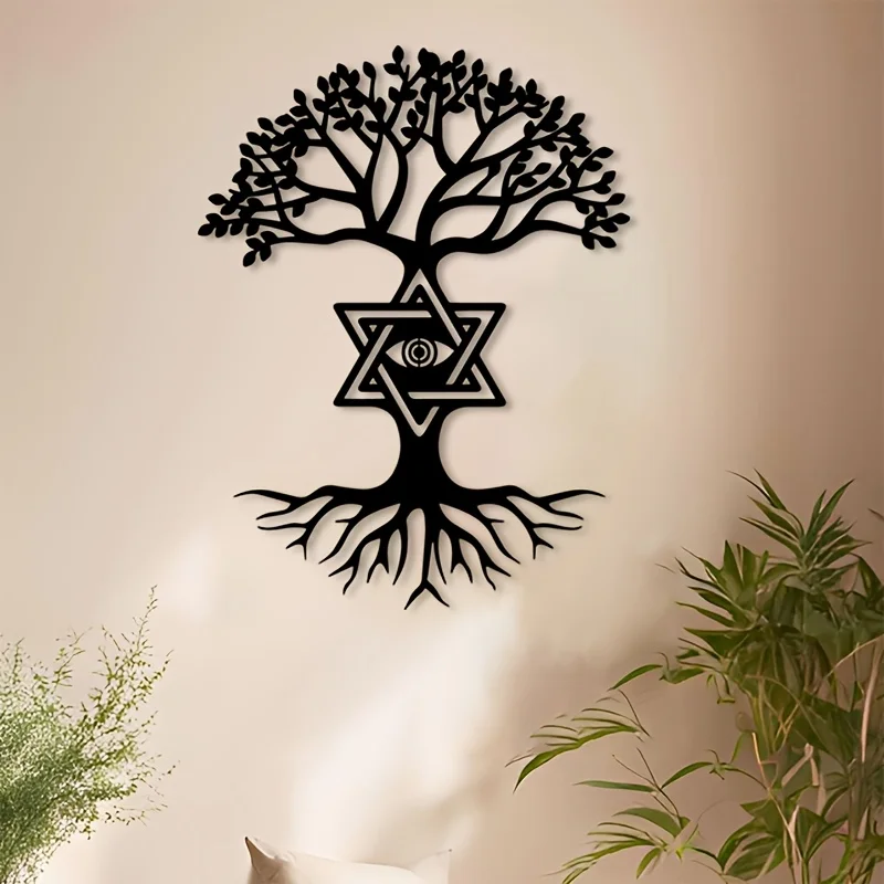 1PC Star of David Metal Wall Art, Judaica Iron Decor for Office Synagogue, Hanukkah Wedding Bar Mitzvah Meaningful Gift