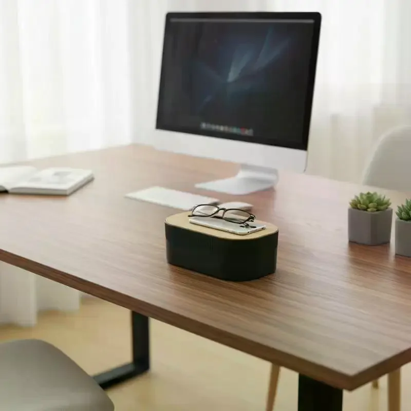 Plastic Tissue Box Nordic Minimalism with 1 Wooden Lid for Desk Countertop Napkin Storage in Bathroom Living Room Kitchen
