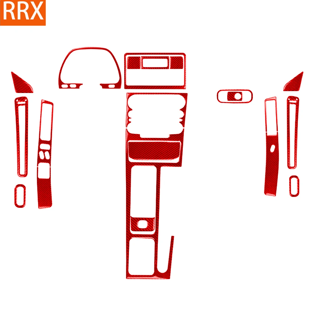 For ACURA NSX 1990-2005 Red Carbon Fiber Stickers Speedometer Radio AC CD Storage door panel Car Accessories Interior decorative