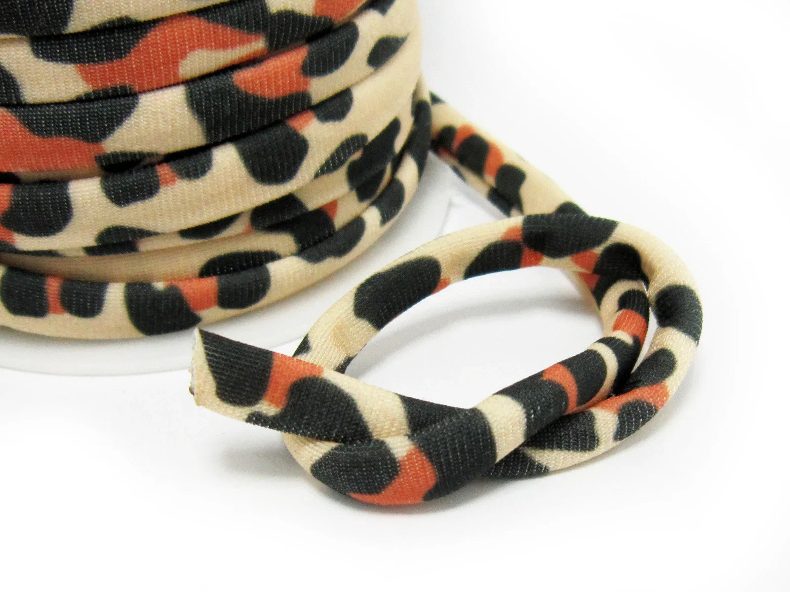 5mm lycra cord, Light Leopard lycra cord, stitched Elastic Lycra Strips, swimwear & bikini, Jewelry Making