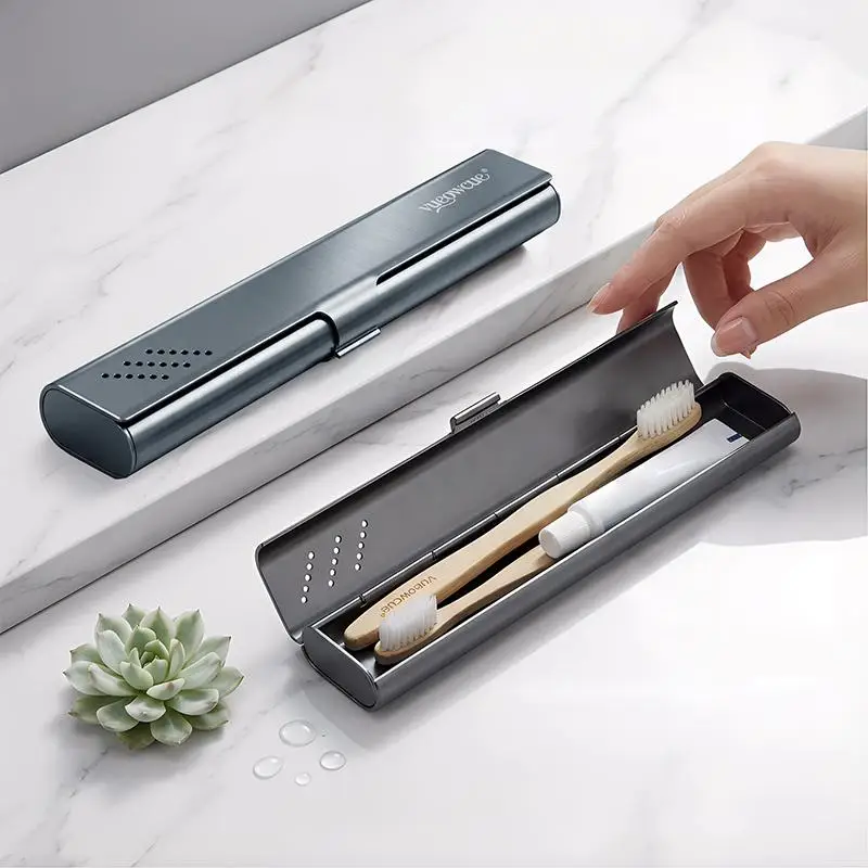 § Empty Aluminum Toothbrush Travel Case, Portable Travel Toothbrush Holder, Durable Manual Tooth Brush Box Container