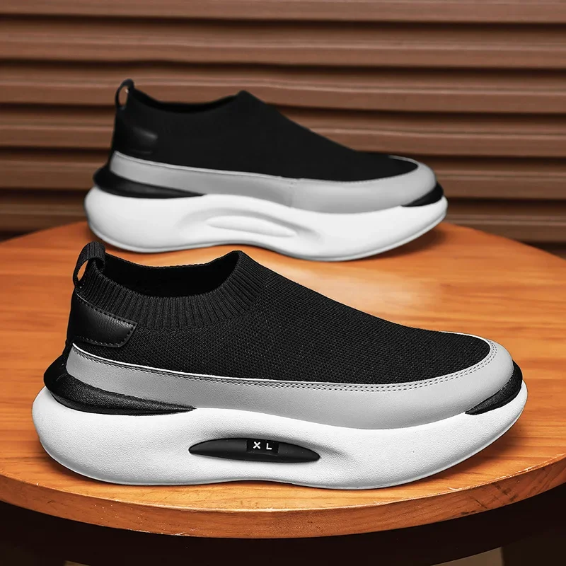 

Men Socks Breathable Mesh Running Shoe Summer Sports Shoes Black Slip-On Slip-Ons Men's Casual Driving Shoe Suitable for Outdoor