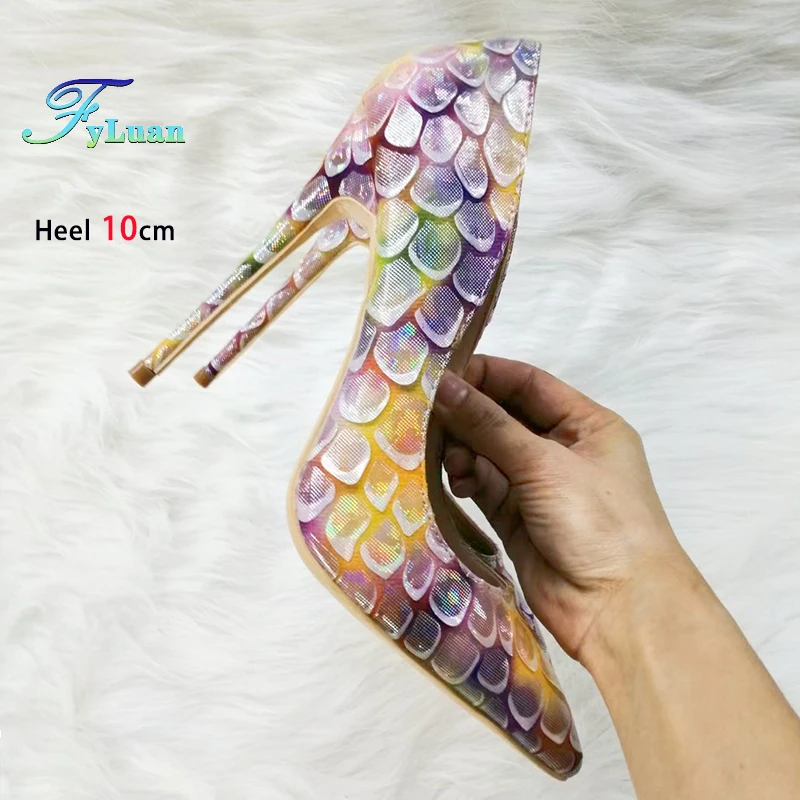 2025 New Three-dimensional Pattern High Heels Purple Fashion Women Shoes Pointed Thin Heels Big Size 43 Party Shoes Women Pumps