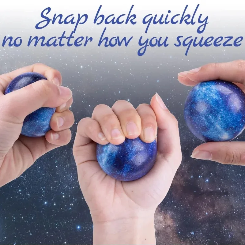 Palline antistress Galaxy da 6 pezzi - Giocattoli da spremere in schiuma per spazio esterno, set antistress morbido e squishy a vita lenta, palline per cani da compagnia