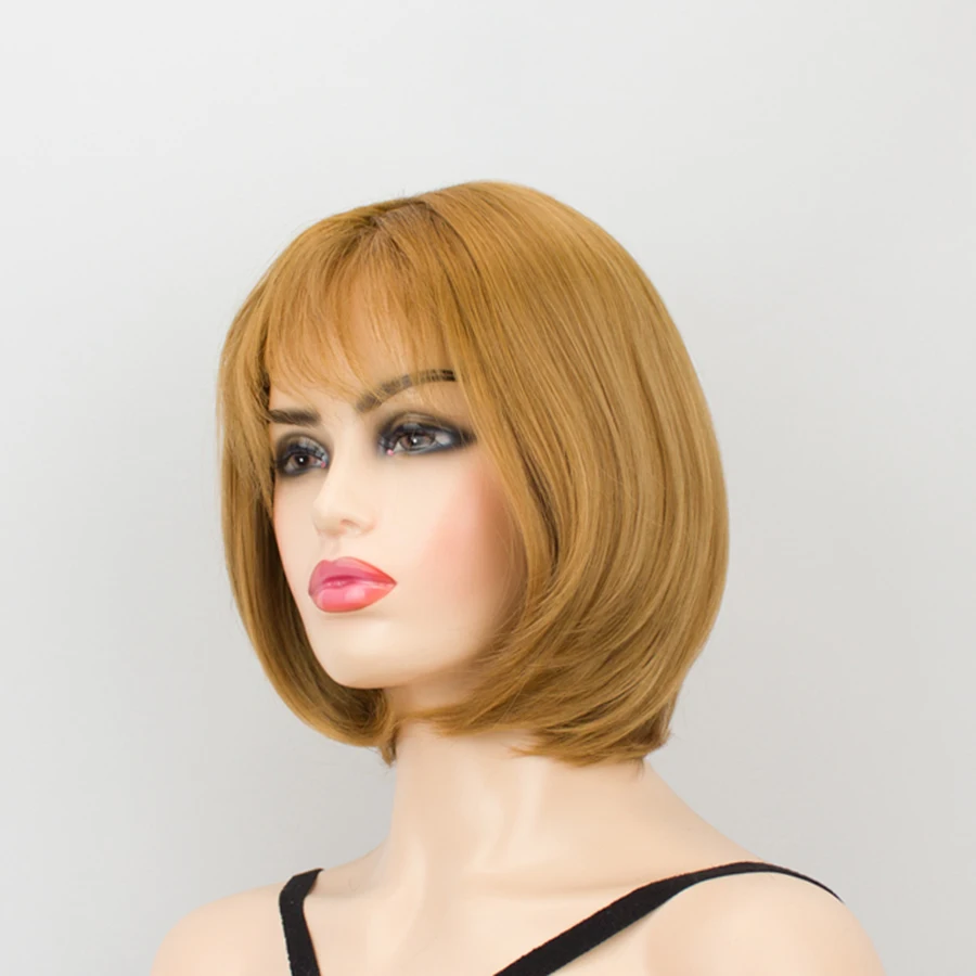 Light Brown Short Pixie Cut Hairstyles Women's Straight Synthetic Hair Wigs Capless Wigs 8 Inch