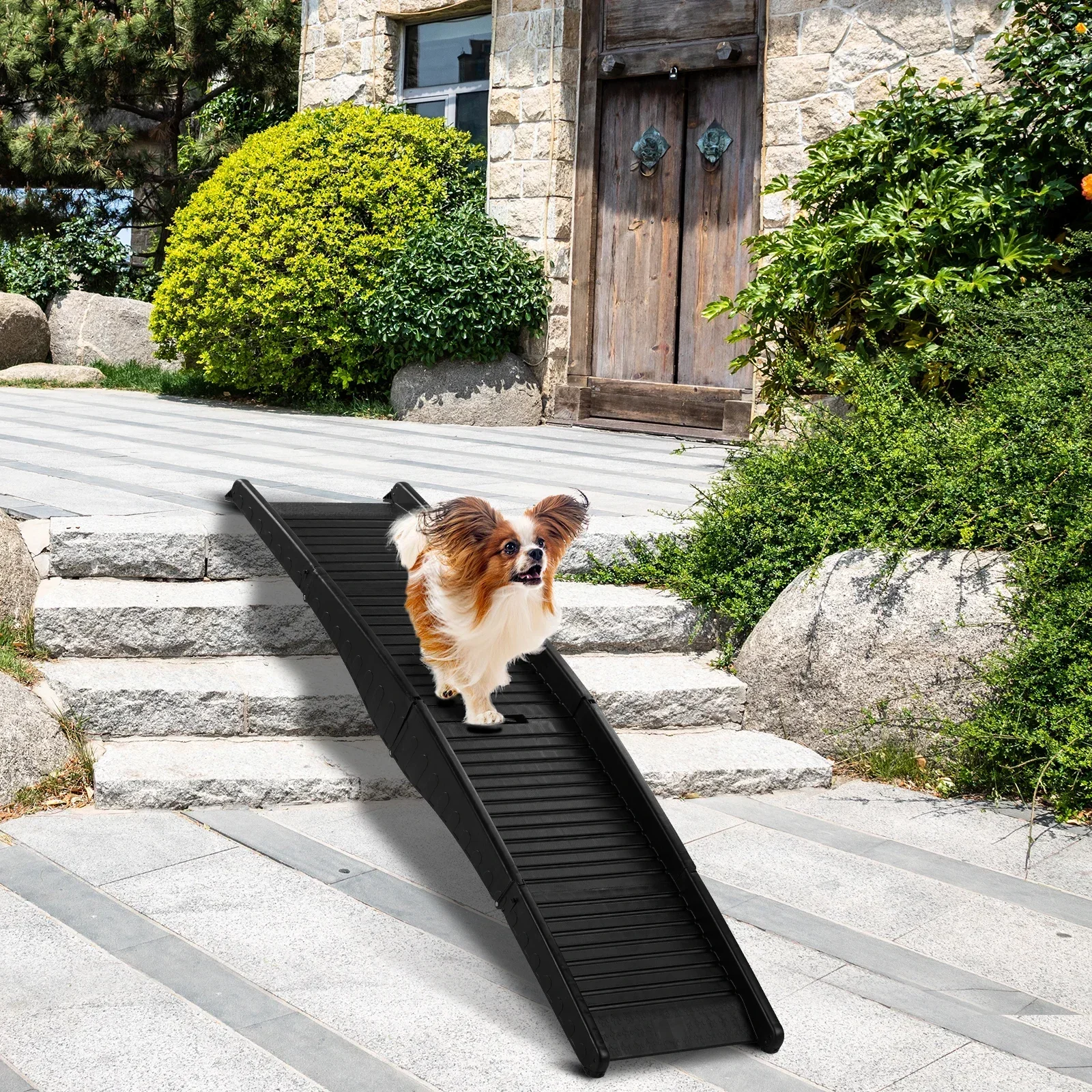 

60 inch Nonslip Folding Dog Ramp, Tri-Fold Portable Lightweight Pet Ramp for Cars, Trucks and SUVs Dogs Supplies dog training