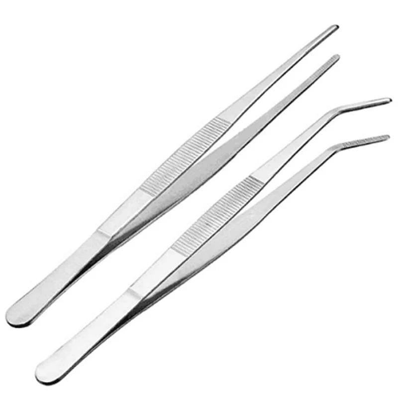 2 Adet Mutfak Uzun Cımbız Seti, 12 Inç Paslanmaz Çelik Gıda Cımbız, Pişirme Ve Tıbbi için Hassas Tırtıklı İpuçları