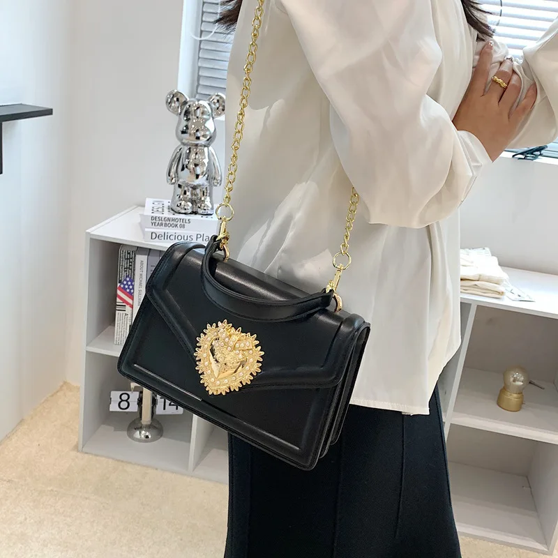 Retro Texture Bright Leather Ladies Handbag Fashion Pure Color Girls Shoulder Bag New Girls Crossbody Small Square Bag PU Materi