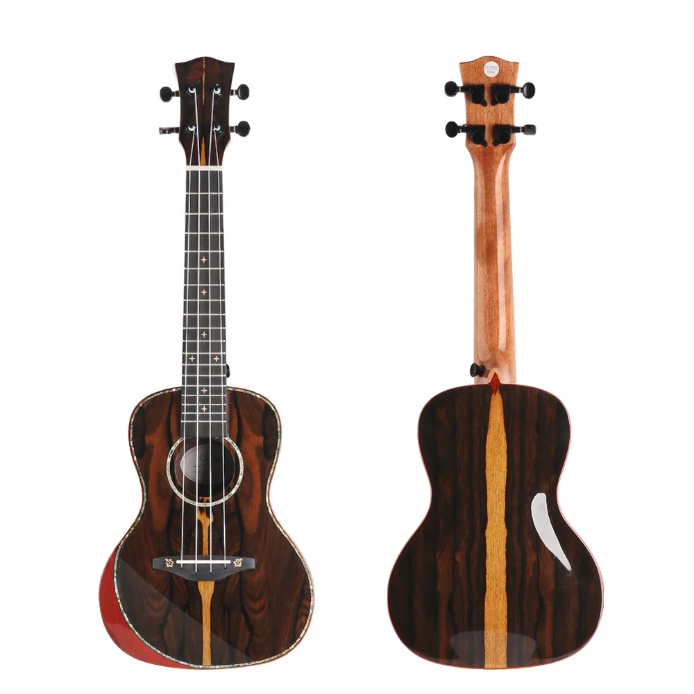 

Unique Ziricote ukulele Professional Black Wood bocote Concert Ukulele glossy