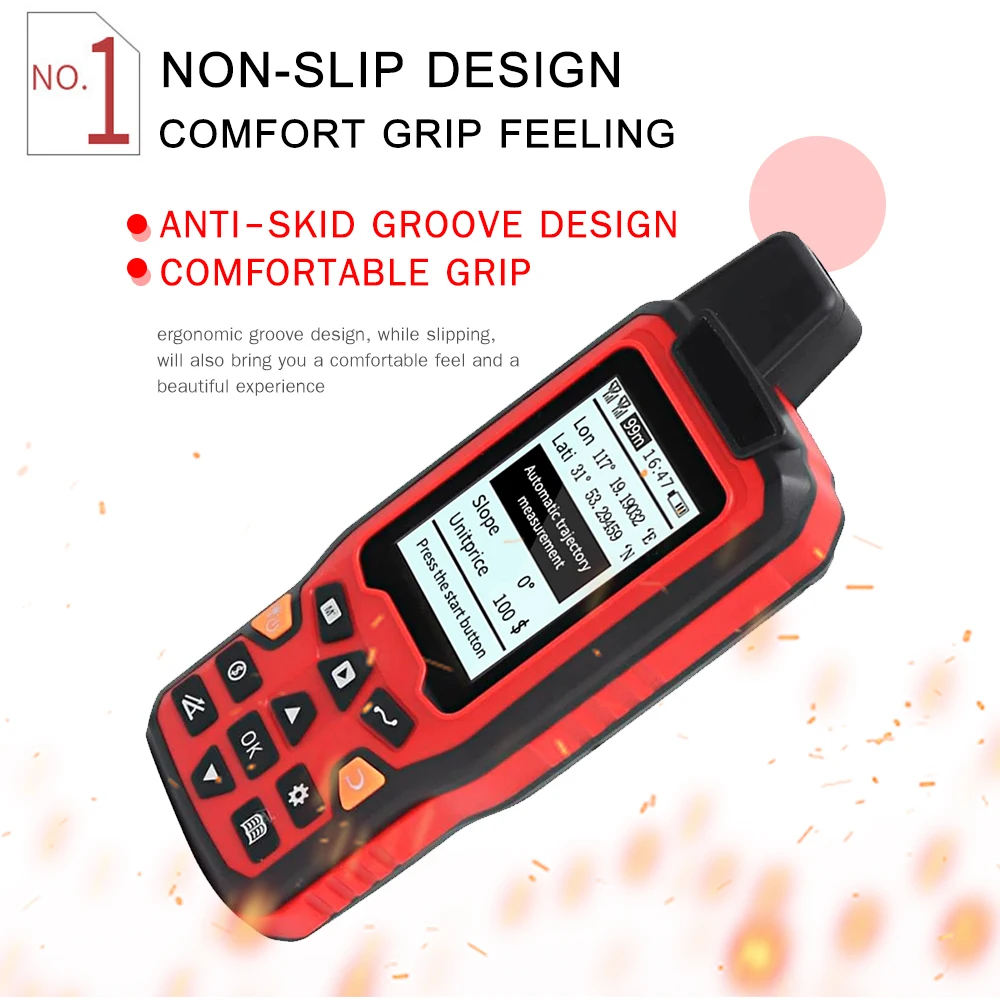 GPS Land Area Measure Handheld USB Navigation Track Meter Backlit LCD Automatically with Slope Vehicle and Manual Fix Mode Area