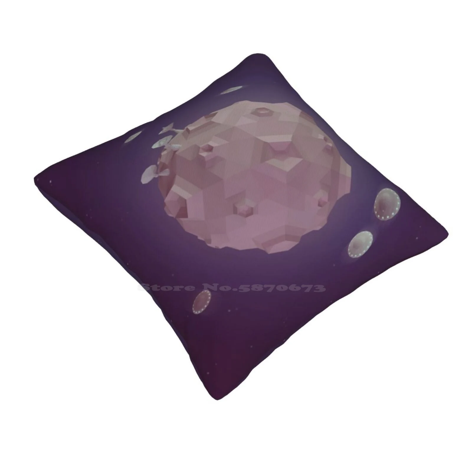 Moon And Ufos Soft Comfortable Pillowcase Ufo Alien Space Moon Cosmic Antenna Extraterrestrial Sky Stars Violet Pink Planet Low