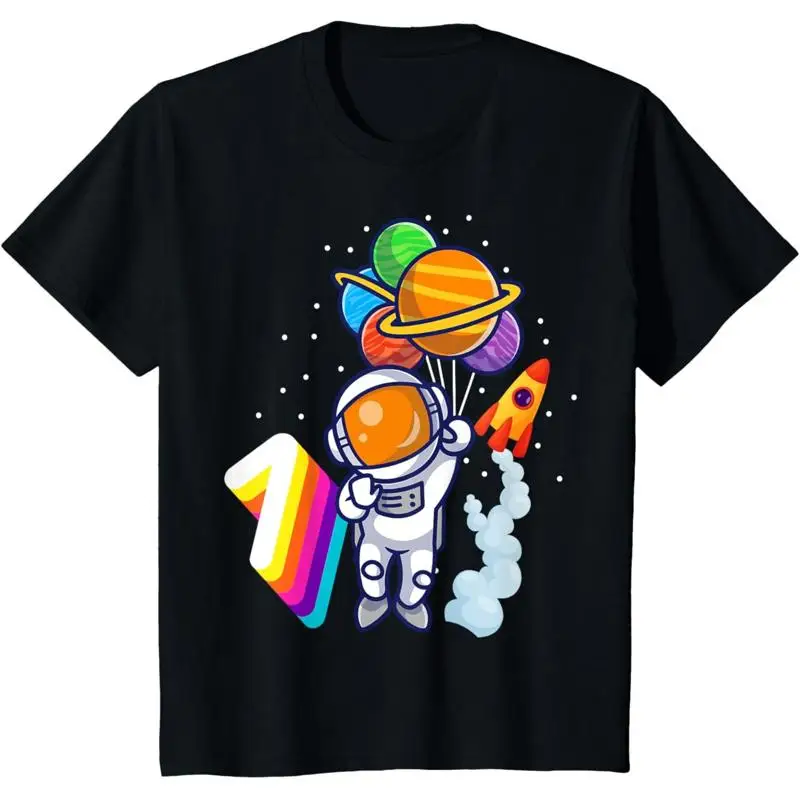 

Kids 1St Birthday Boy Astronaut 1 Year Space Travel T Shirt