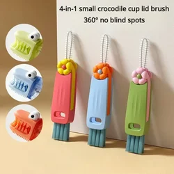 3 in 1 Cute Petal Cup Lid Cleaning Brush Set Mini Cup Bottle Cleaning Brush PP Colorful Flower Mini Cleaner for Travel & Home