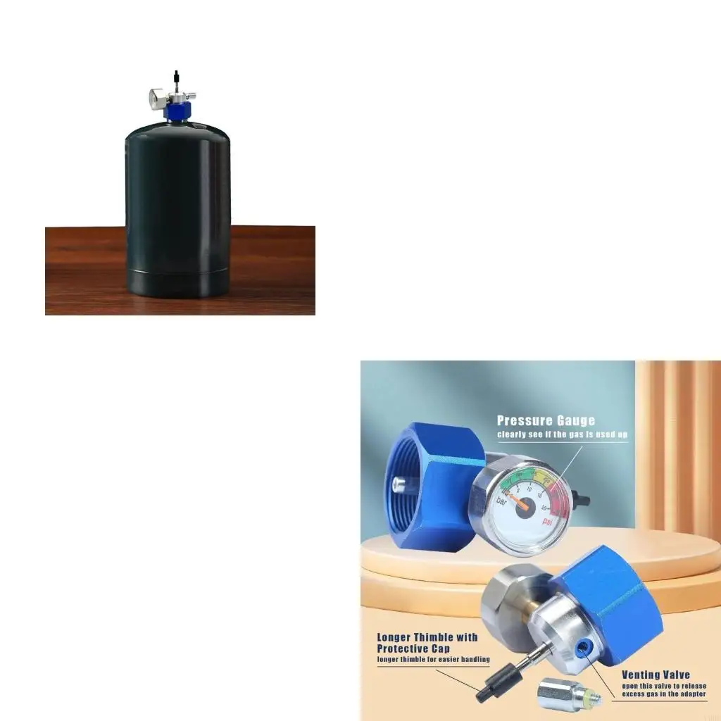 

Practical Propanes Grills Adapter Quick Connecting Fitting with Pressure Gauge