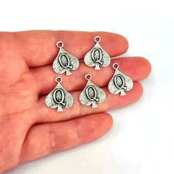 50pcs Lucky Spades Q pendant charms for women men DIY