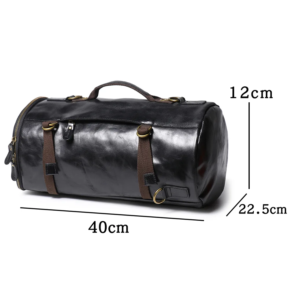 Vintage Leather Gym and Travel Duffel Bag for Men