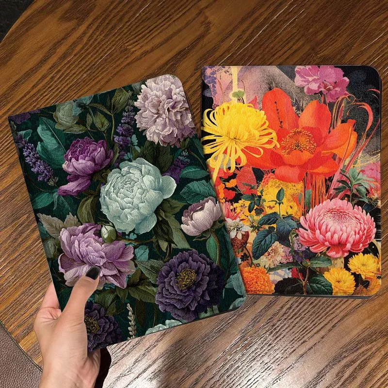 

Vintage Peony Flower Pattern Gift Tablet Case For Samsung Galaxy Tab S7 S8 S9 S10 FE Lite