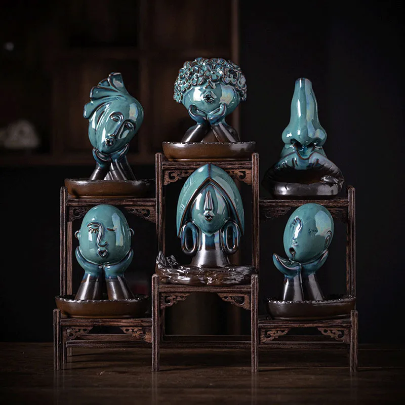 Handgefertigtes Weihrauchtablett aus Keramik mit Blumenfadenimitat – Aroma-Diffusor für Zuhause, Teestube, Lotusblatt-Basis, Buddha-Halle, Weihrauchbrenner – Detail 20