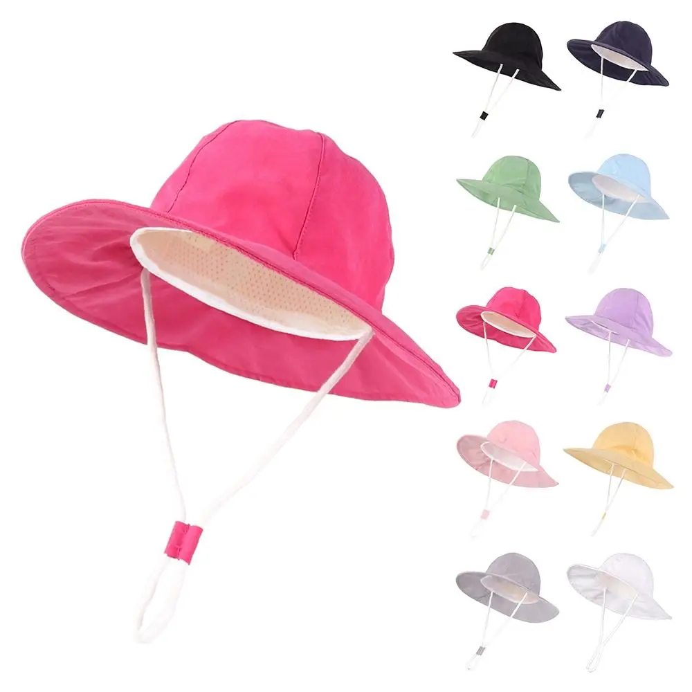 

UPF 50+ Summer Kids Sun Hat Sun Protection Wide Brim Children Bucket Hats Breathable Toddler Beach Hat for Boys Girls
