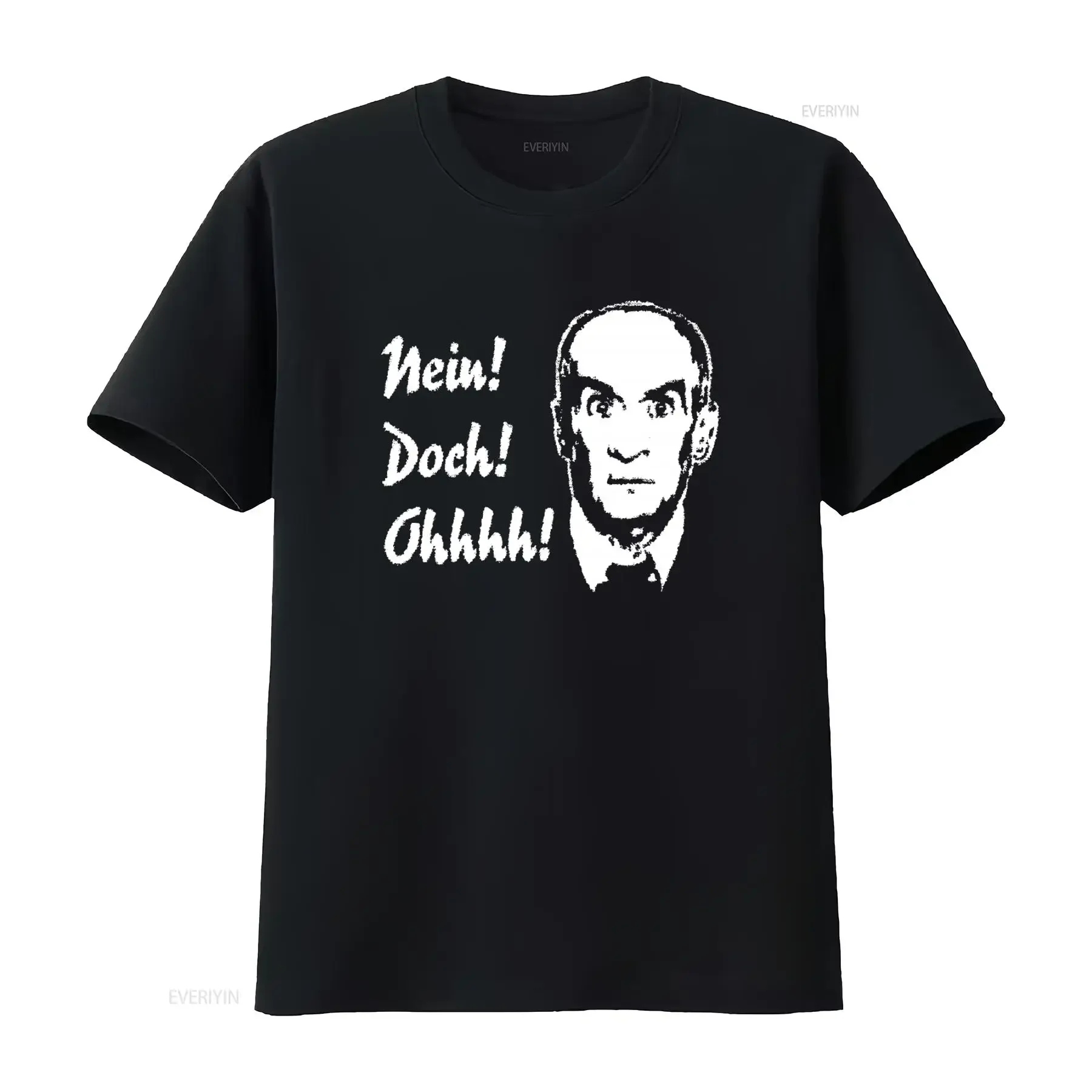 Louis de Funes T-Shirt, Größe M, mit lustigem Aufdruck „Nein Doch Ohhh“, Vintage-Waschung, vielseitiger, atmungsaktiver Streetwear-Grafikdruck