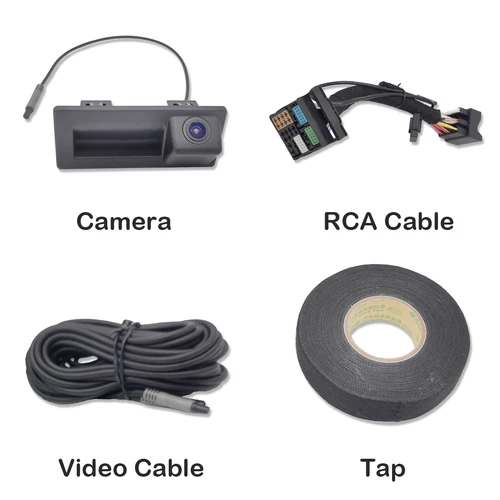 Cámara de marcha atrás de trayectoria dinámica Bornwin Canbus para VW Tiguan II 2016 a 2023 funciona de respaldo con unidad MQB STD