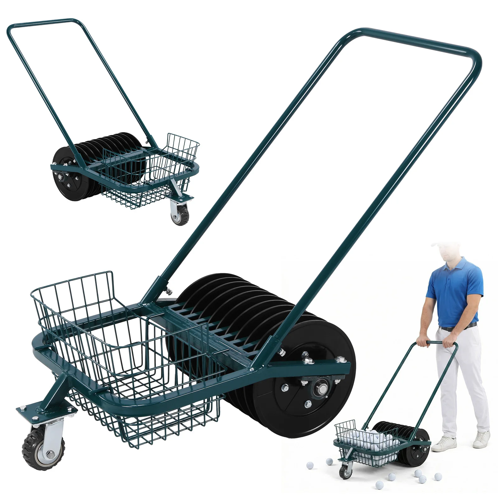 

Тележка для сбора мячей для гольфа: инструмент для извлечения мячей без необходимости наклоняться, экономит время и силы для тренировок на заднем дворе