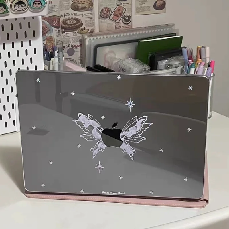 INS Butterfly Crystal Laptop Cover For Macbook Air 13 15in NEO M5 M4 A3240 A3113 A3241 A2941 A2337 Pro 14 16 M3 M2 M1 A2338 Case