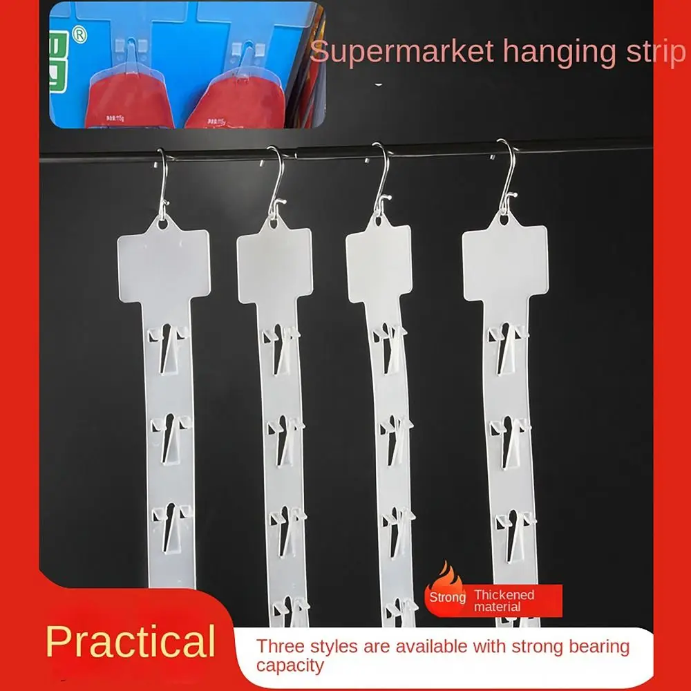 Plastic Hanging Strips Practical Upgrade Thicken Splicable Merchandising Clip Strips with Hook Snacks Display Hanger Shop