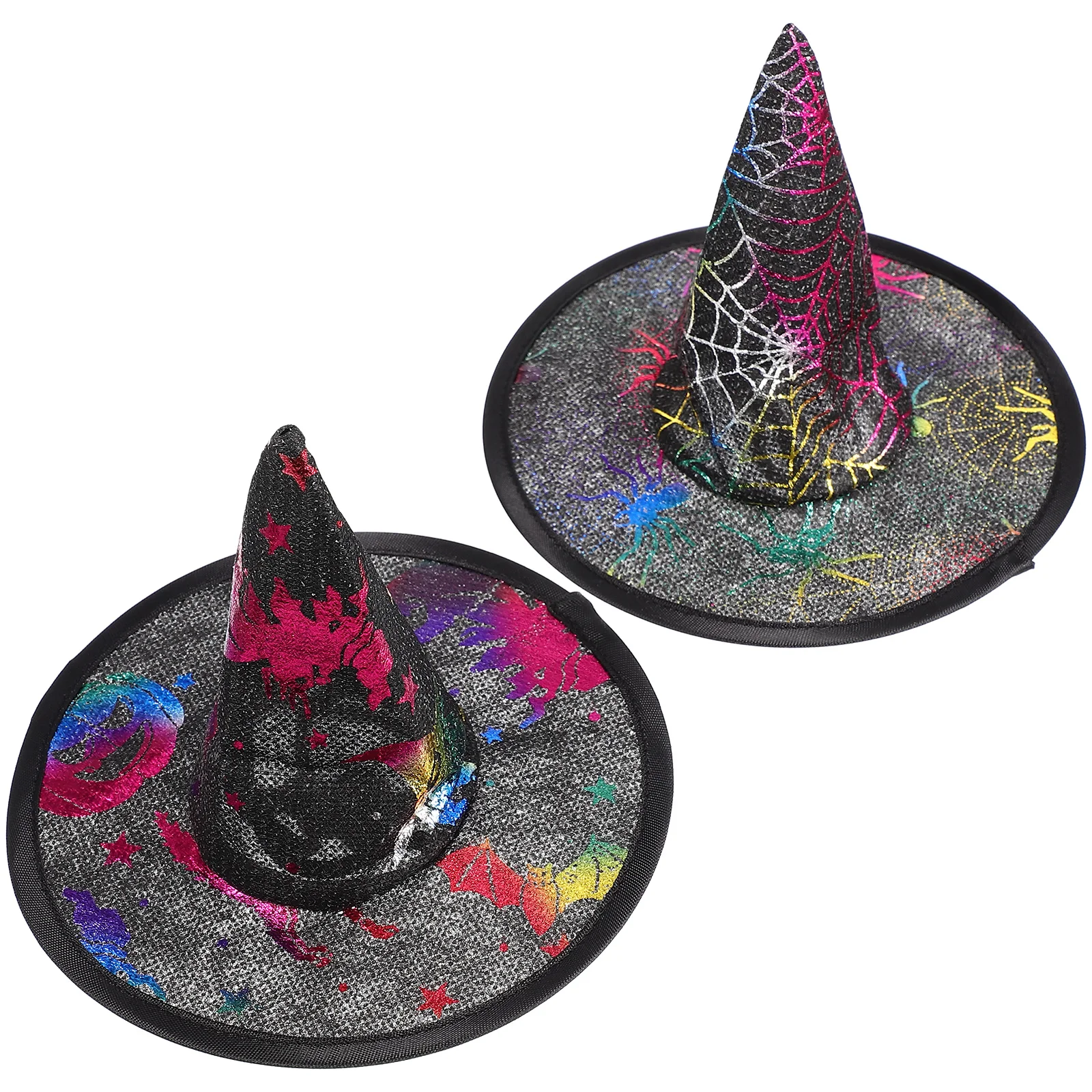 

2 Pcs Pet Party Hat Adjustable Pets Comfortable Halloween Hats Non-woven Fabric Haloween Headdress