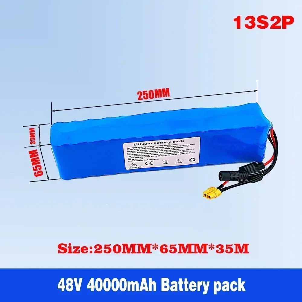 New Battery 48v 40Ah 18650 Lithium Ion Battery Pack 13S2P Bike Conversion Kit Bafang 1000w and 54.6V 2A Charger