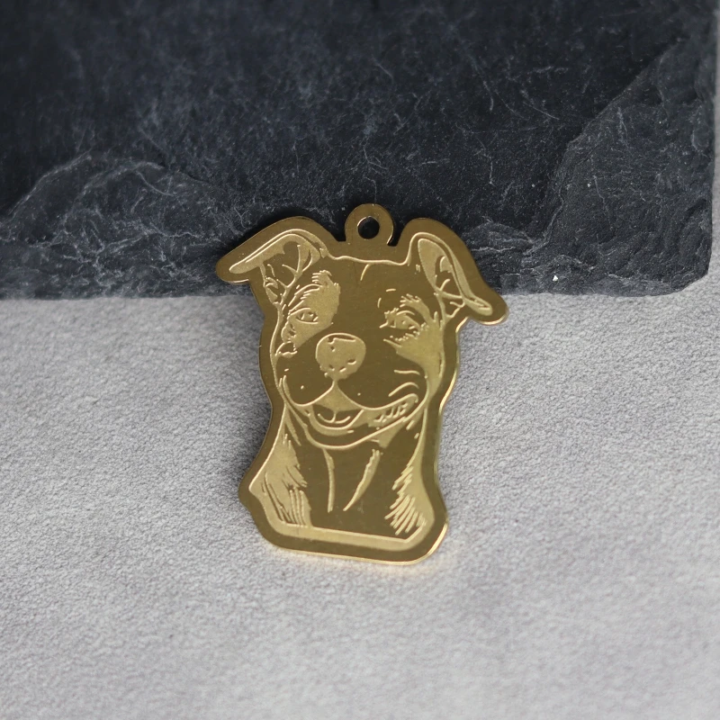 2pcs Stainless Steel Amstaff Dog Cute Charms Pendant For DIY Necklace Bracelet Craft Jewelry Making Findings