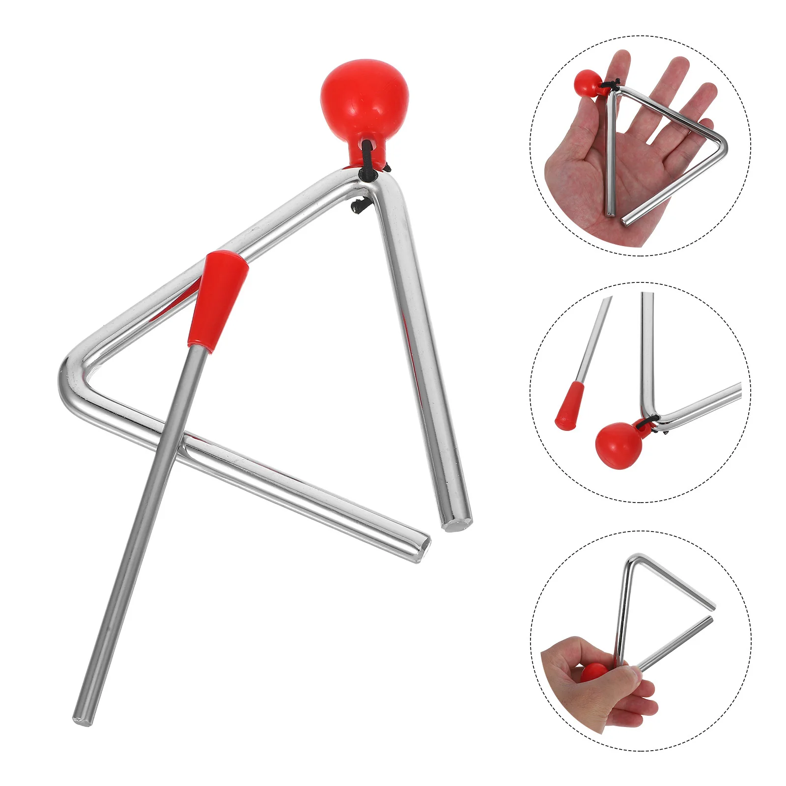 

's Musical Triangle Steel Percussion Instrument Striker Hand Rhythm Education Music Set for Beginners