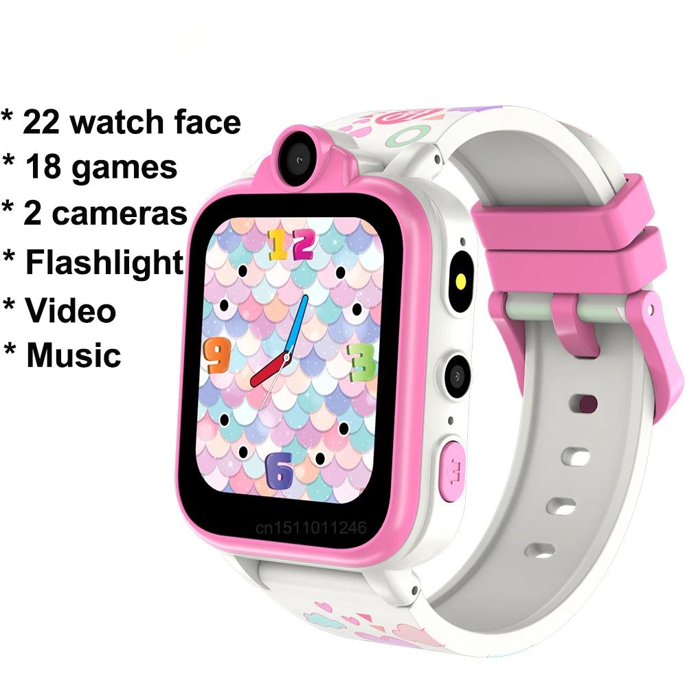 Kids Smart Watches Phone Answer Call 18 Games 2 Cameras Flashlight Pedometer Video MP3 Alarm Kids Digital Watch for Girls Boys