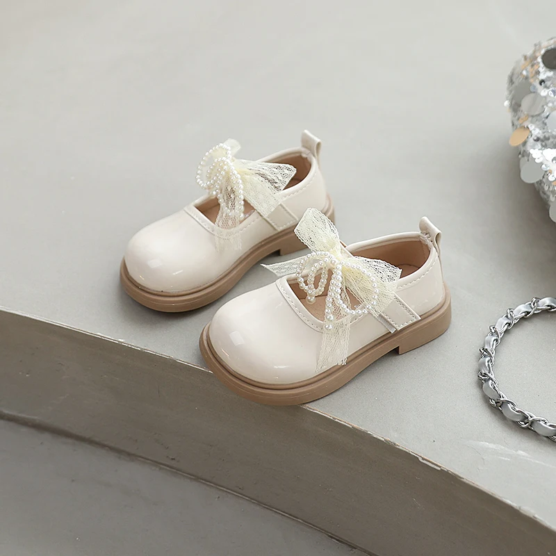 

Новые модные кожаные туфли в стиле Лолиты для девочек, милые кружевные туфли принцессы с бантом для свадебной вечеринки, детская обувь для выступлений, детская обувь Мэри Джейн