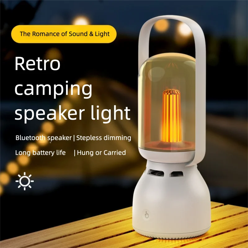 

Outdoor Speaker Lighting Dimmable Camping Retro Music Desk Lamp Portable Night Light For Bars Restaurants And Home Decor B