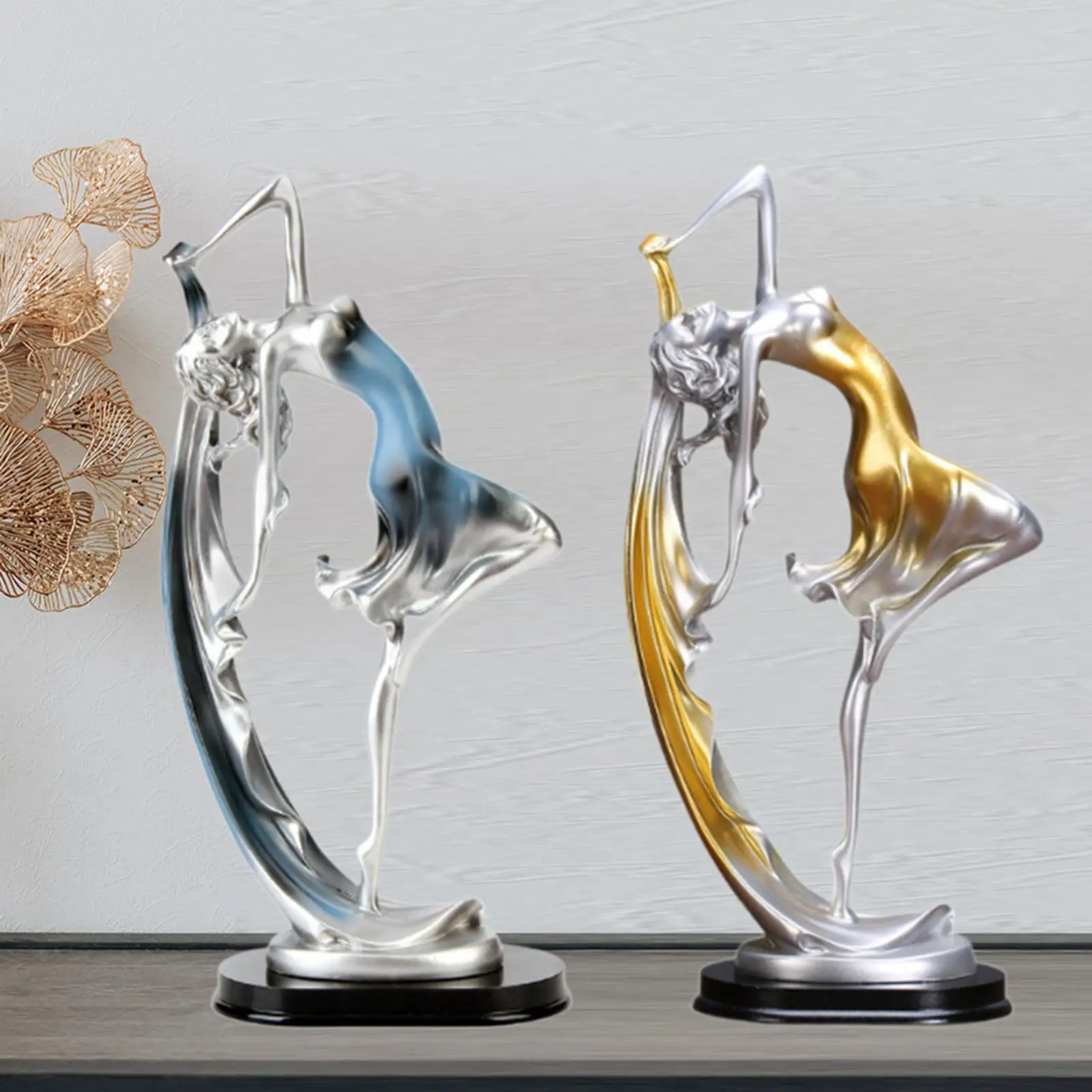 

Dancing Girl Statue Art Sculpture Housewarming Gifts Graceful Centerpiece Desk Ornament Dancer Figurine for Dinning Table