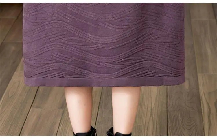 Camisola longa quente primavera outono mãe camisola vestido solto pulôver de malha mãe jumper moda malhas de lã roupas femininas