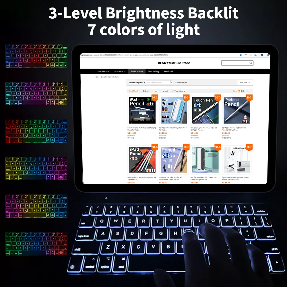 Backlight Magic Keyboard สำหรับ iPad Pro 12.9 11คีย์บอร์ดบลูทูธสำหรับ iPad อุปกรณ์เสริม10th Air 4แม่เหล็ก5 iPad