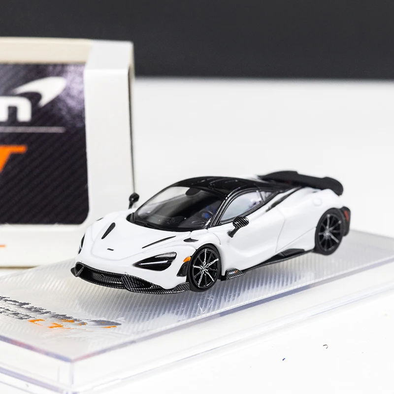 CM MODEL 1:64 765LT White with carbon hood White Diecast Model Car