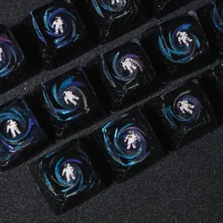 Artisan Keycap 우주 비행사 수지 키 캡 기계식 키보드 캡 맞춤형 키 캡 Pc 게임 액세서리 선물 한국어 키 캡